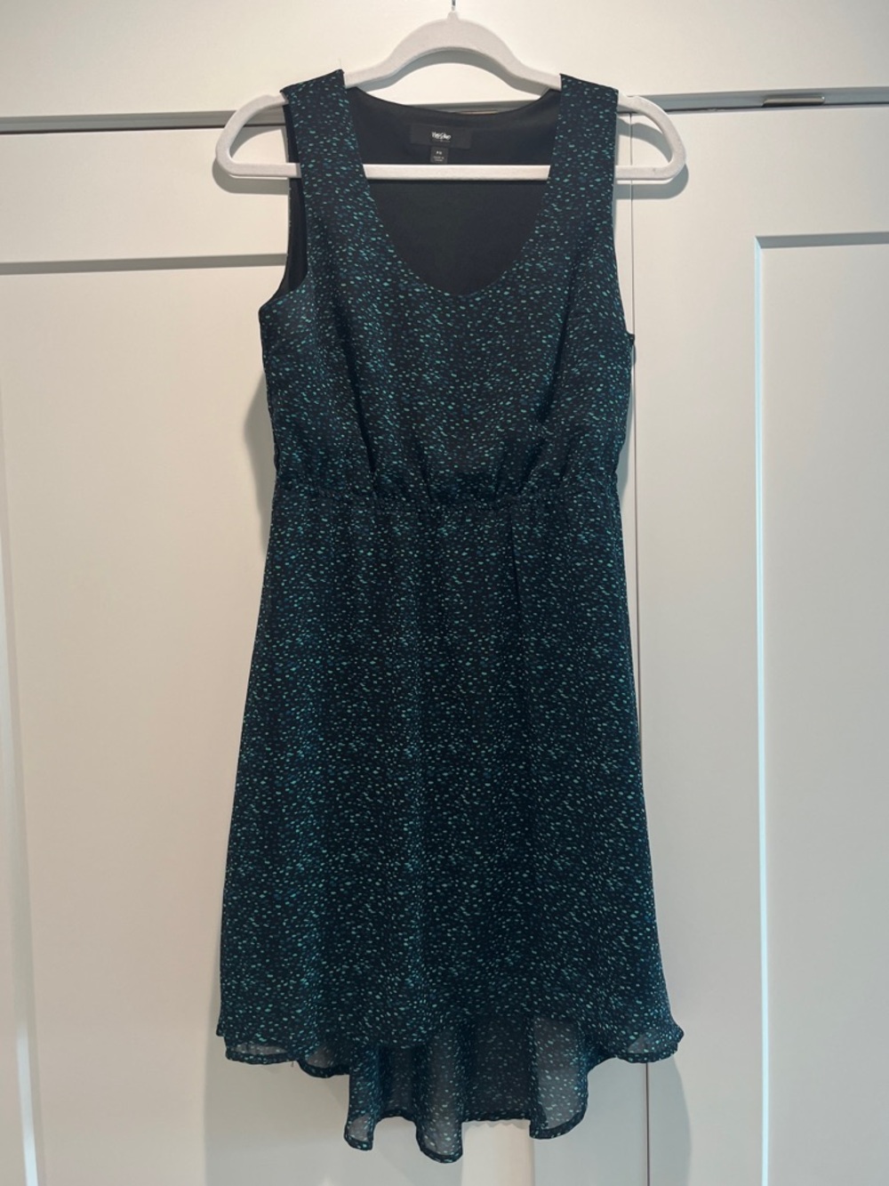 Massimo Teal Speckled High-Low Sleeveless Dress